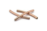 Rose Gold Noodle Tube, 6 Rose Gold Plated Brass Curved Tube (4x50mm) Bs 1424 Q0351