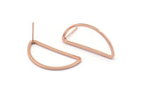 Gül Altın Asimetrik Küpe, 6 Gül Altın Kaplama Pirinç Asimetrik Yarım Ay Küpe Direği, Kolye Uçları, Bulgular (30x15x1,2 mm) E343 Q0523