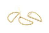Altın Asimetrik Küpe, 6 Altın Kaplama Pirinç Asimetrik Yarım Ay Küpe Direği, Kolye Uçları, Bulgular (30x15x1,2 mm) E343 Q0523