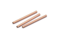 Rose Gold Tube Beads, 25 Rose Gold Plated Brass Tube Beads (2x30mm) Bs 1434 Q0376