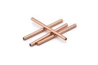 Rose Gold Tube Beads, 25 Rose Gold Plated Brass Tube Beads (2x30mm) Bs 1434 Q0376