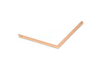 Rose Gold Chevron, 5 Rose Gold Plated Brass Chevrons With 2 Holes (70x3x0.80mm) A0930 N0639