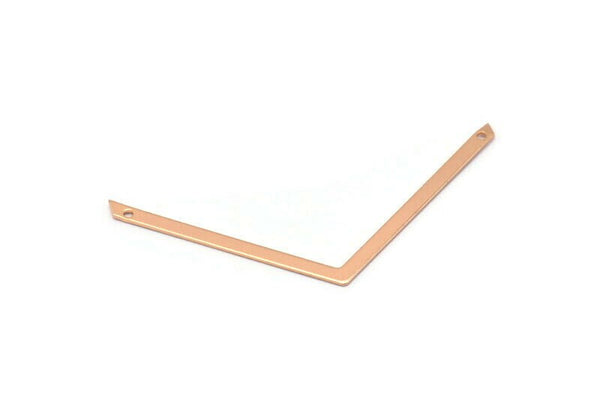 Rose Gold Chevron, 5 Rose Gold Plated Brass Chevrons With 2 Holes (70x3x0.80mm) A0930 N0639