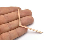 Rose Gold Chevron, 5 Rose Gold Plated Brass Chevrons With 2 Holes (70x3x0.80mm) A0930 N0639