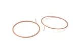 Rose Gold Circle Earring, 2 Rose Gold Plated Brass Circle Stud Earrings (60x2x1mm) D990 A1419 Q0285