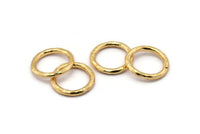 Gold Ring, 2 Hammered Gold Plated Brass Rings, Connectors (22x3mm) N1500