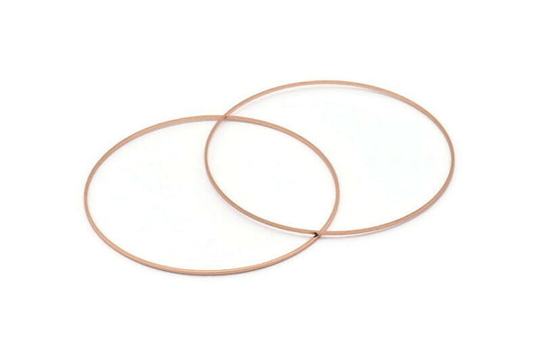 Gül Altın Daire Konnektörleri, 4 Gül Altın Kaplama Pirinç Daire Konnektör (70x0,80 mm) Bs 1113 Q0596