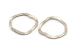 Gümüş Çember Charm, Deliksiz 12 Antik Gümüş Kaplamalı Pirinç Dalgalı Çember Charm, Küpeler, Bulgular (26x25x0.60mm) D0715 H0846