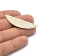 Silver Semi Circle 2 Hammered Antique Silver Plated Brass Half Moon Blanks (51x16x1mm) N0921