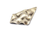 Silver Diamond Charm, 6 Antique Silver Plated Brass Diamond Charms With 1 Hole, Earrings, Findings (37x23x0.60mm) D0713