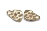 Silver Irregular Charm, 6 Antique Silver Plated Brass Irregular Shaped Charms With 1 Hole, Earrings, Findings (30x22x0.60mm) D0829