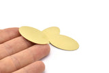 Brass Oval Blank, 8 Raw Brass, Brass Blanks, Brass Oval Blanks (35x19x0.80mm) M02184