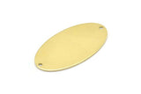 Brass Oval Charm, 8 Raw Brass, Brass Charms, Brass Oval Charms With 2 Holes, Brass Connectors (35x19x0.80mm) M02186