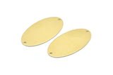Brass Oval Charm, 8 Raw Brass, Brass Charms, Brass Oval Charms With 2 Holes, Brass Connectors (35x19x0.80mm) M02186