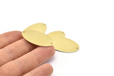 Brass Oval Charm, 8 Raw Brass, Brass Charms, Brass Oval Charms With 2 Holes, Brass Connectors (35x19x0.80mm) M02186