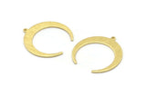 Brass Moon Charm, 10 Textured Raw Brass Crescent Moon Charms With 1 Loop (28x27x1mm) M02224