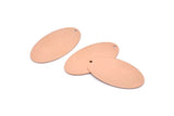 Copper Oval Charm, 8 Raw Copper, Copper Charms, Copper Oval Charms With 1 Hole (35x19x0.80mm) M02182