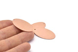 Copper Oval Charm, 8 Raw Copper, Copper Charms, Copper Oval Charms With 1 Hole (35x19x0.80mm) M02182