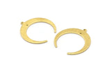 Brass Moon Charm, 10 Textured Raw Brass Crescent Moon Charms With 1 Loop And 1 Hole (28x27x1mm) M02225