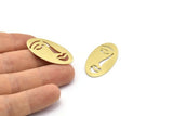 Brass Face Blank, 8 Raw Brass Face Blanks, Blanks, Findings (35x19x0.80mm) M02193