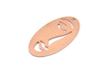 Copper Face Charm, 8 Raw Copper Face Charms With 1 Hole, Pendants, Earrings, Findings (35x19x0.80mm) M02174