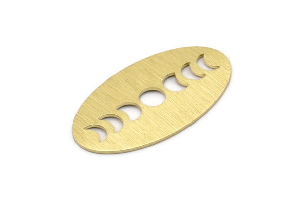 Brass Oval Blank, 8 Textured Raw Brass, Brass Blanks, Brass Oval Moon Phases Blanks (35x19x0.80mm) M02190