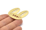 Brass Oval Blank, 8 Textured Raw Brass, Brass Blanks, Brass Oval Moon Phases Blanks (35x19x0.80mm) M02190
