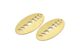 Brass Oval Charm, 8 Textured Raw Brass Oval Moon Phases Charms With 1 Hole, Pendants, Earrings, Findings (35x19x0.80mm) M02191