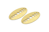 Brass Oval Charm, 8 Textured Raw Brass Oval Moon Phases Charms With 2 Holes, Pendants, Earrings, Findings (35x19x0.80mm) M02192