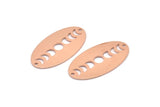 Copper Oval Charm, 8 Raw Copper Oval Moon Phases Charms With 2 Holes, Pendants, Earrings, Findings (35x19x0.80mm) M02178