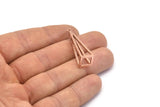Gül Altın Üçgen Prizma, Gül Altın Kaplama Pirinç Üçgen Prizma Kolye Uçları 1 Halka (37x10mm) BS 1980 Q0566