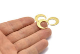 Brass Moon Charm 10 Textured Raw Brass Crescent Moon Charms With 1 Hole (18x5x1mm) M02219