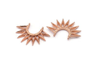 Gül Altın Sunny Kolye, 2 Gül Altın Kaplama Pirinç Sunny Etnik Kolye, 2 Halka, Bulgular, Tılsımlar (35x26x2,4 mm) E213 Q0564