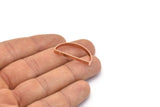 Gül Altın Yarım Ay - 2 Delikli 4 Gül Altın Kaplamalı Pirinç Yarım Daire Konnektör (15x30x3x0,80 mm) BS 1743 Q0565