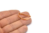 Gold Half Moon - 4 Gold Plated Brass Semi Circle Connectors with 2 Holes (15x30x3x0.80mm) BS 1743 Q0565