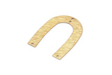 Gold Geometric Charm, 4 Gold Plated Brass Textured U Shaped Pendants With 4 Holes, Charms, Findings (35x27x0.50mm) D0577 Q0647