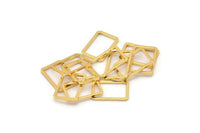Açık Dikdörtgen Konnektör, 24 Altın Kaplama Pirinç Dikdörtgen Konnektör, Charm (9x13x0,8 mm) D0327 Q0628