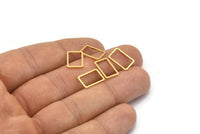 Açık Dikdörtgen Konnektör, 24 Altın Kaplama Pirinç Dikdörtgen Konnektör, Charm (9x13x0,8 mm) D0327 Q0628