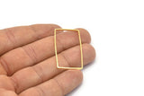 Gold Rectangle Connector, 6 Gold Plated Brass Rectangle Connectors (20x40x1mm) D0332 Q0622