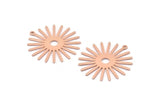 Copper Sun Charm, 10 Raw Copper Sun Charms With 1 Loop (31x30x0.80mm) M02200