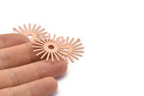 Copper Sun Charm, 10 Raw Copper Sun Charms With 1 Loop (31x30x0.80mm) M02200