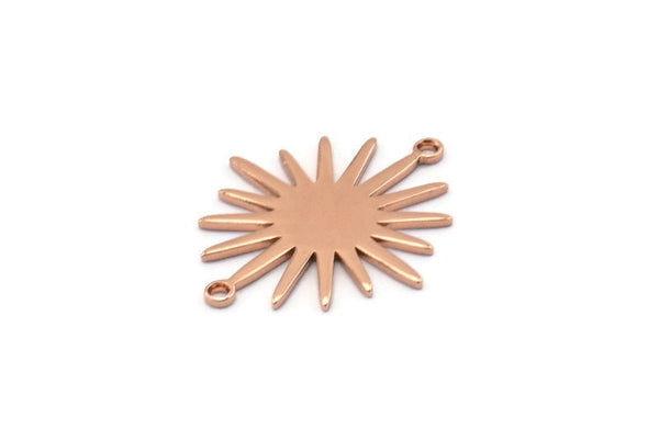 Gül Altın Sunny Konnektör, 2 Döngülü 4 Gül Altın Kaplamalı Pirinç Sunny Konnektör (26,5x22x0,9 mm) E039 Q0654