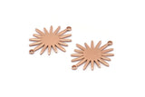 Gül Altın Sunny Konnektör, 2 Döngülü 4 Gül Altın Kaplamalı Pirinç Sunny Konnektör (26,5x22x0,9 mm) E039 Q0654