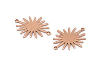 Gül Altın Sunny Konnektör, 2 Döngülü 4 Gül Altın Kaplamalı Pirinç Sunny Konnektör (26,5x22x0,9 mm) E039 Q0654