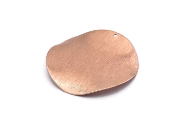 Gül Altın Dalgalı Disk, 1 Delikli 2 Gül Altın Kaplama Pirinç Dokulu Yuvarlak Disk (40 mm) D0562 Q0649