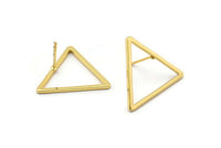 Gold Triangle Earring, 4 Gold Plated Brass Triangle Stud Earrings (23mm) D0110 A1125 Q0670