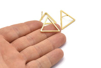 Gold Triangle Earring, 4 Gold Plated Brass Triangle Stud Earrings (23mm) D0110 A1125 Q0670