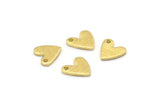 Brass Heart Charm, 50 Textured Raw Brass Heart Charms With 1 Hole (8x1mm) M02170