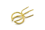 Claw Ring Settings - 3 Raw Brass 4 Claw Ring Blanks For Natural Stones E655