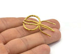 Claw Ring Settings - 3 Raw Brass 4 Claw Ring Blanks For Natural Stones E655